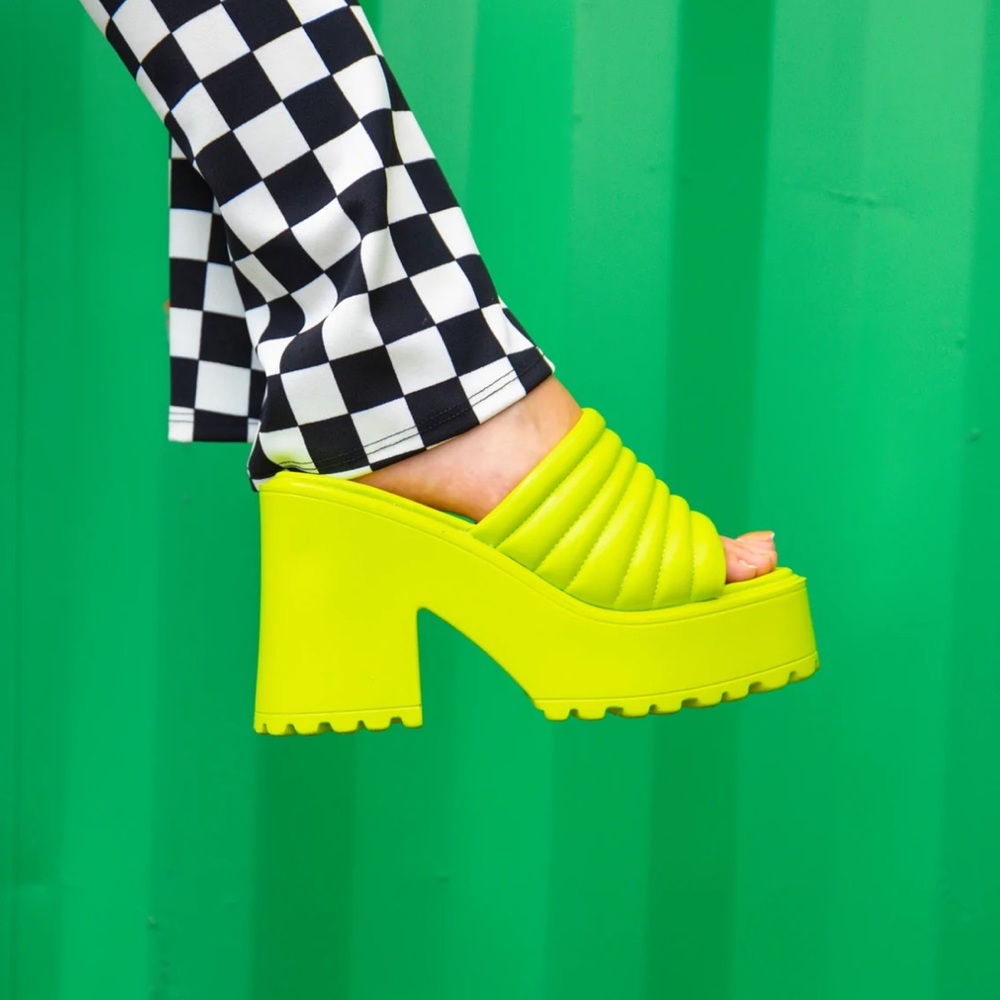 Lime Green Platform Heels